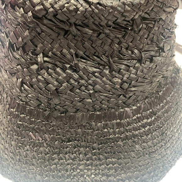 Anthropologie Fina Black raffia hat new without tags - Picture 7 of 9